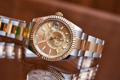 rolex sky-dweller two tone price